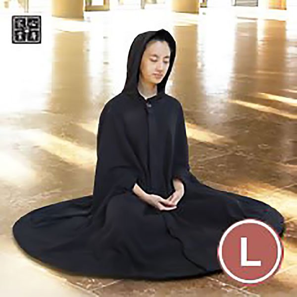 【男女適用】禪修斗篷-黑色（尺寸：L）適用身高超過165公分