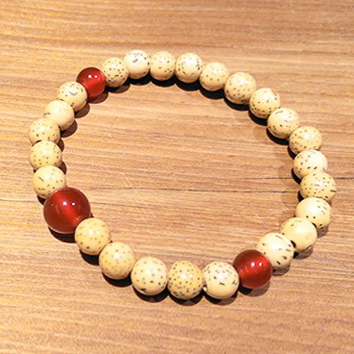 「星月菩提子＋紅瑪瑙」手珠（6mm／27顆）童款