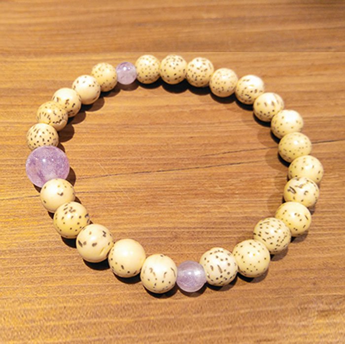 「星月菩提子＋紫玉」手珠（6mm／27顆）童款