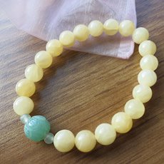蓮花「蜂蜜石+東菱玉」手珠（8mm／23顆）女款